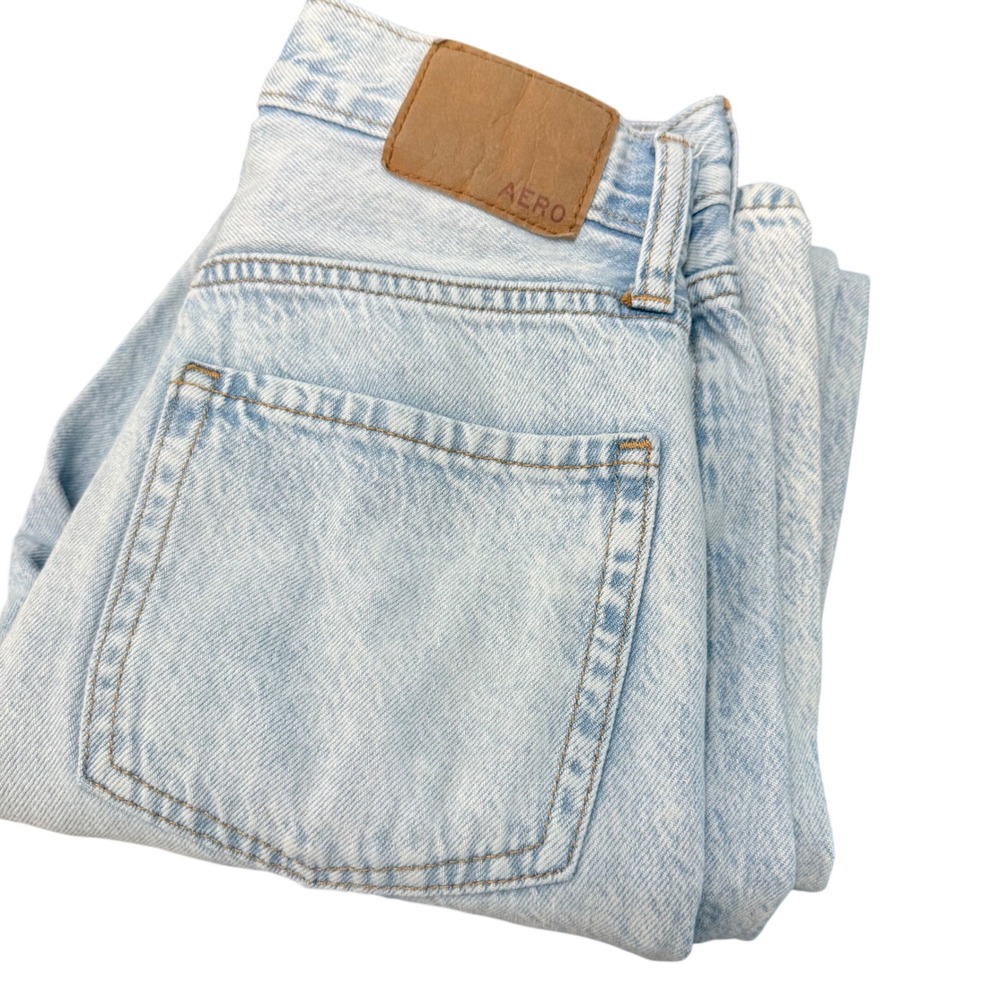 Aeropostale 90s Baggy High Waisted‎ Light Acid Wash Jeans Womens 000 24x28